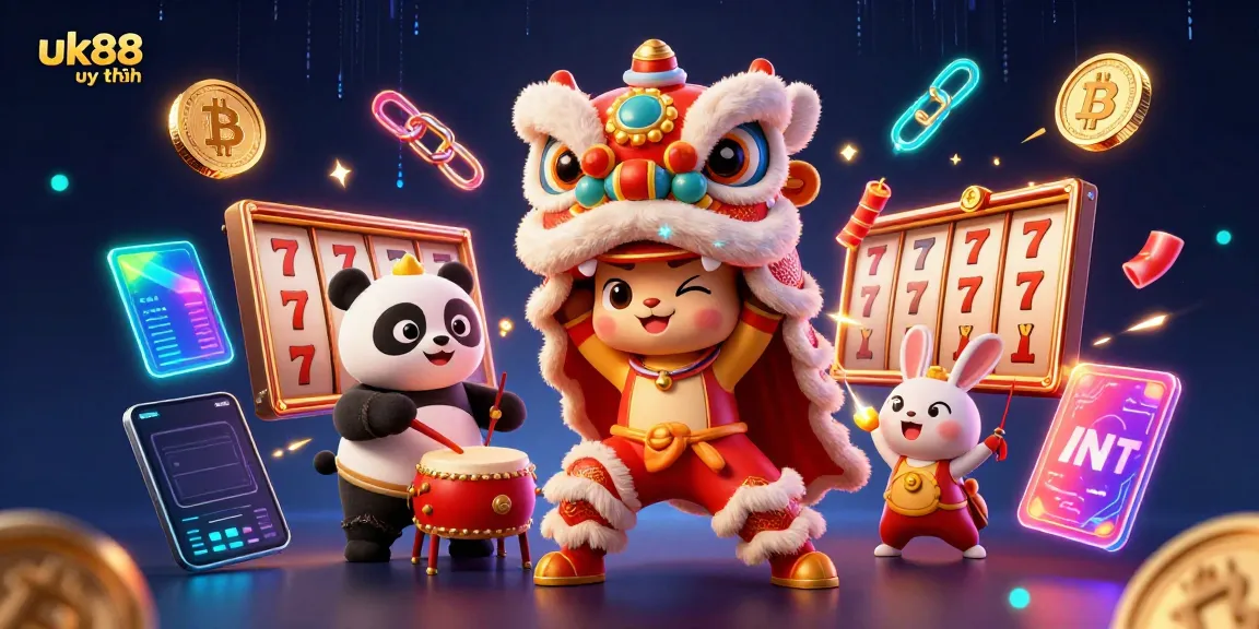 Experience the excitement of uk88 uy tín with dynamic slot game visuals and festive characters.